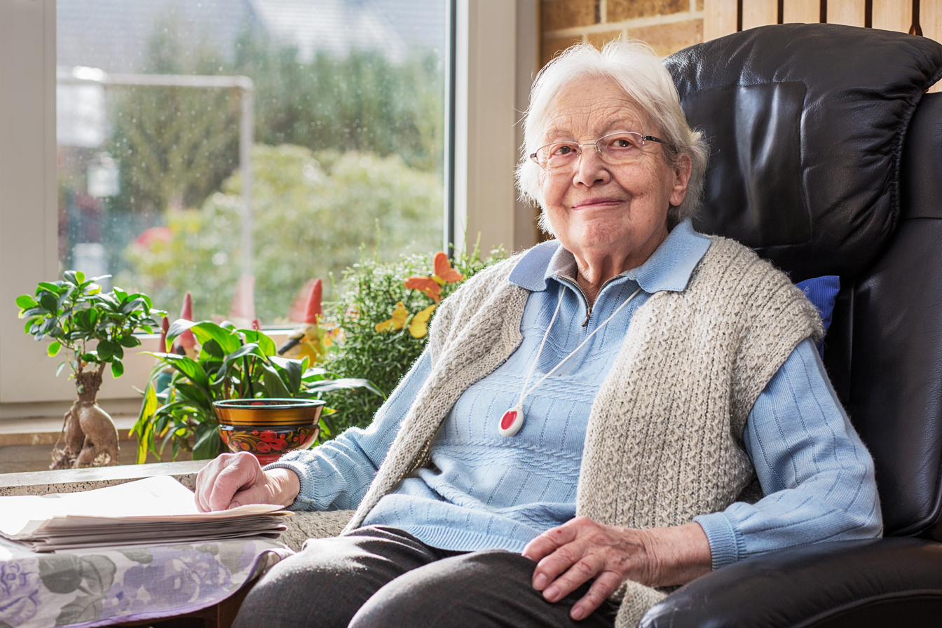 Older person comfortable at home